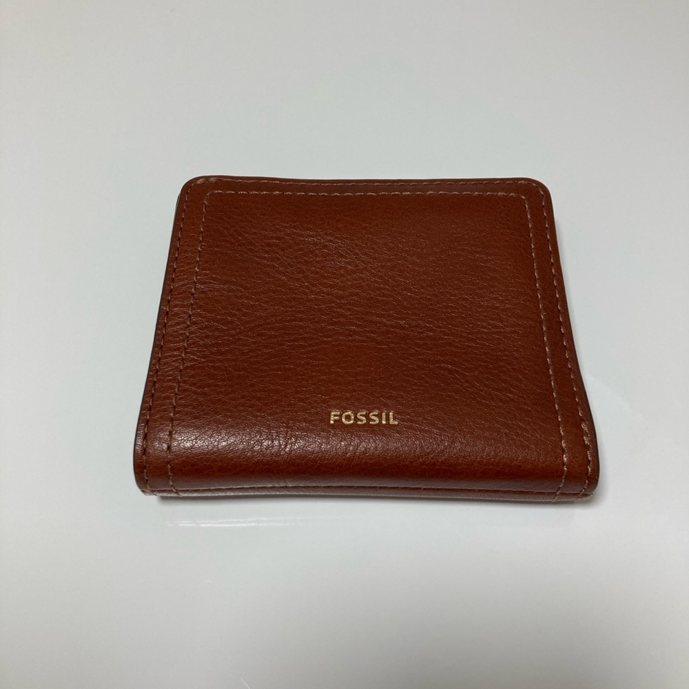 Fossil Logan RFID Bifold Card Holder Wallet. Cognac Brown.